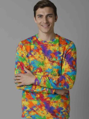 Graphic Self Design Pullover Cotton Sweatshirt