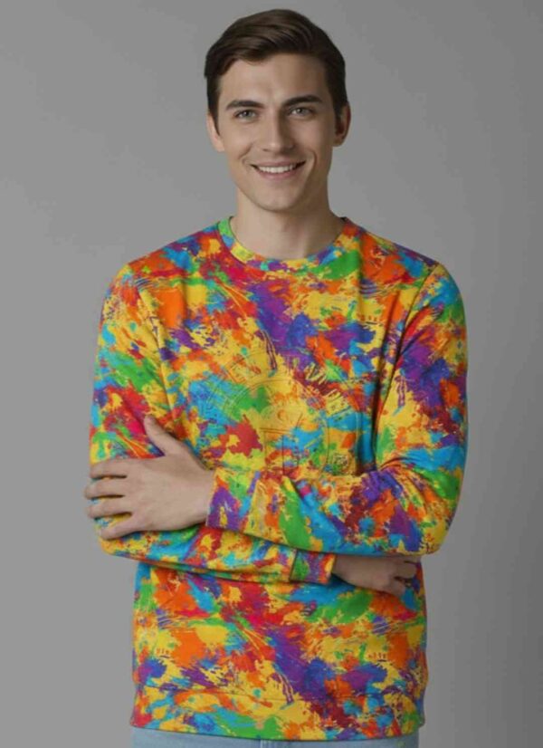 Graphic Self Design Pullover Cotton Sweatshirt